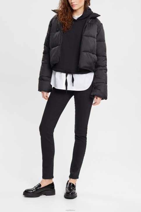 džinsinio audinio juodas moterys Esprit vidutinio aukščio, ploni, tamprūs džinsai 4D6F564