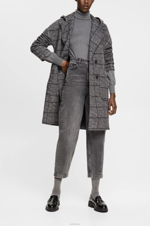 džinsinio audinio juodas vidutinis skalbimas moterys Esprit bananiniai džinsai su asimetrišku juosmeniu 4D6F339