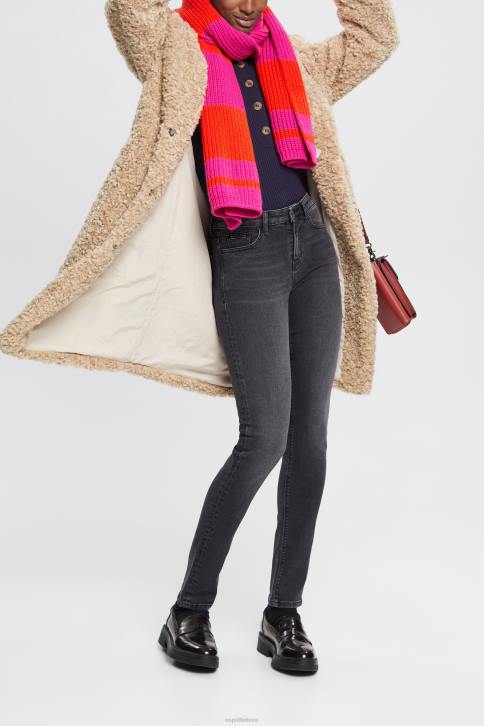 džinsinio audinio juodas vidutinis skalbimas moterys Esprit vidutinio aukščio, ploni, tamprūs džinsai 4D6F340