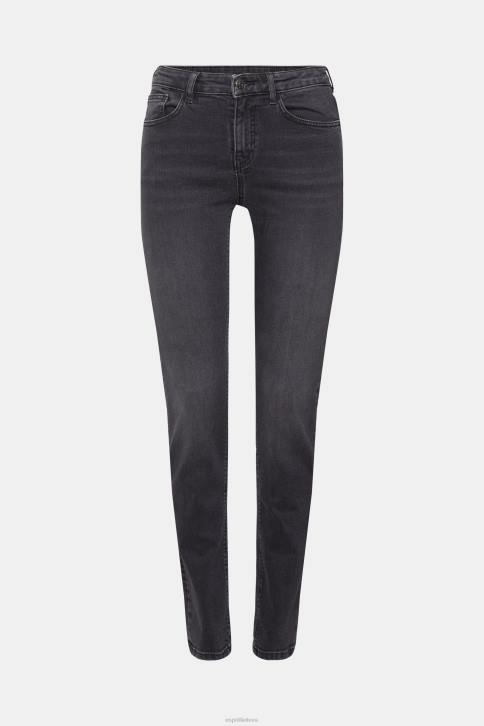 džinsinio audinio juodas vidutinis skalbimas moterys Esprit vidutinio aukščio, ploni, tamprūs džinsai 4D6F340