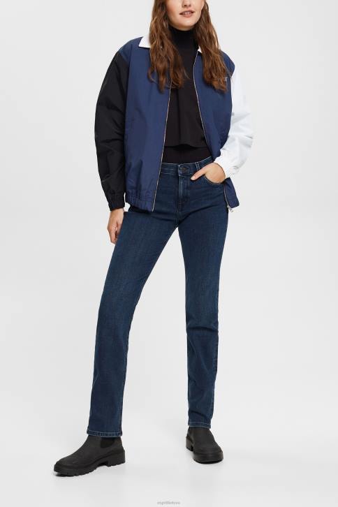 džinsinio audinio mėlyna juoda moterys Esprit vidutinio aukščio tamprūs džinsai 4D6F345