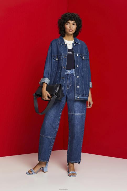 džinsinio audinio mėlynas tamsus plovimas moterys Esprit 90-ųjų dizaino džinsai 4D6F300