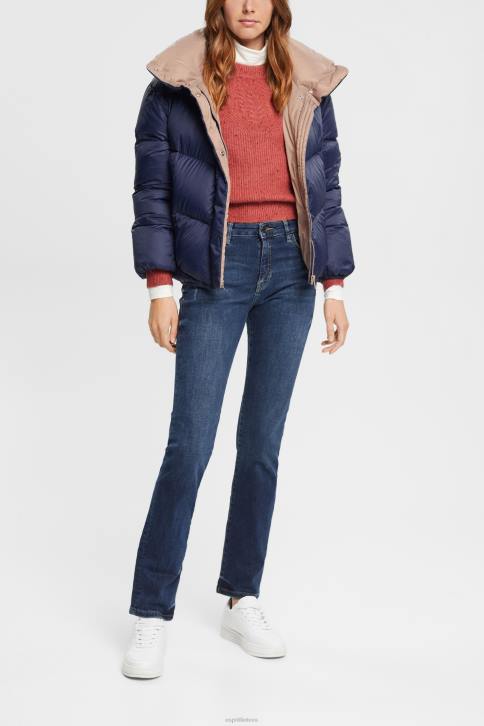 džinsinio audinio mėlynas tamsus plovimas moterys Esprit džinsai tiesiomis kojomis 4D6F439