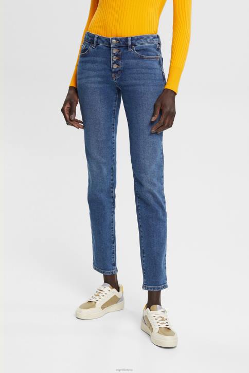 džinsinio audinio mėlynas vidutinis skalbimas moterys Esprit Vidutinio aukščio siauri tamprūs džinsai, dvigubi maks 4D6F329