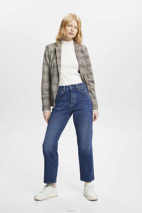 džinsinio audinio mėlynas vidutinis skalbimas moterys Esprit aukštaūgiai tėčio džinsai 4D6F314