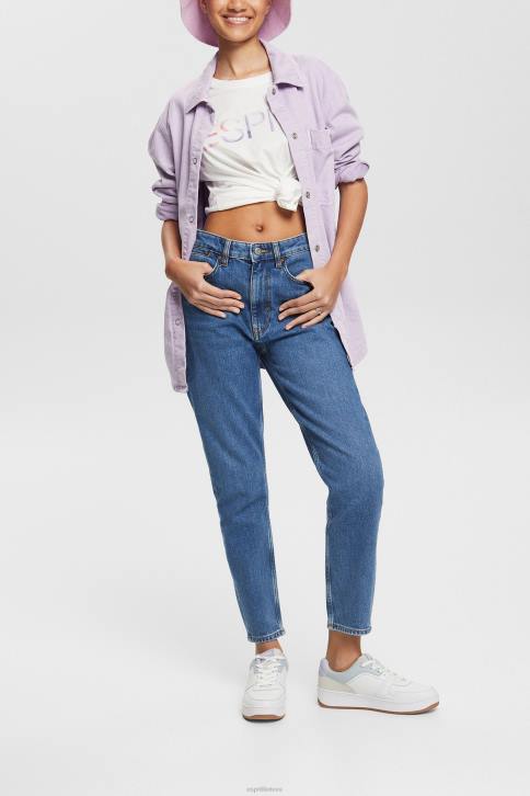 džinsinio audinio mėlynas vidutinis skalbimas moterys Esprit aukšti mamos džinsai 4D6F526