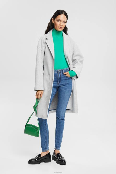 džinsinio audinio mėlynas vidutinis skalbimas moterys Esprit aukšti siauri džinsai su tencel 4D6F322