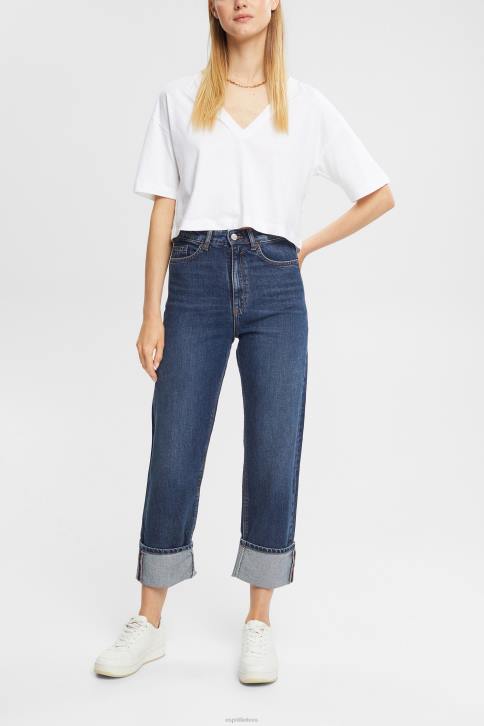 džinsinio audinio mėlynas vidutinis skalbimas moterys Esprit vidutinio aukščio, atpalaiduoto stiliaus džinsai 4D6F325