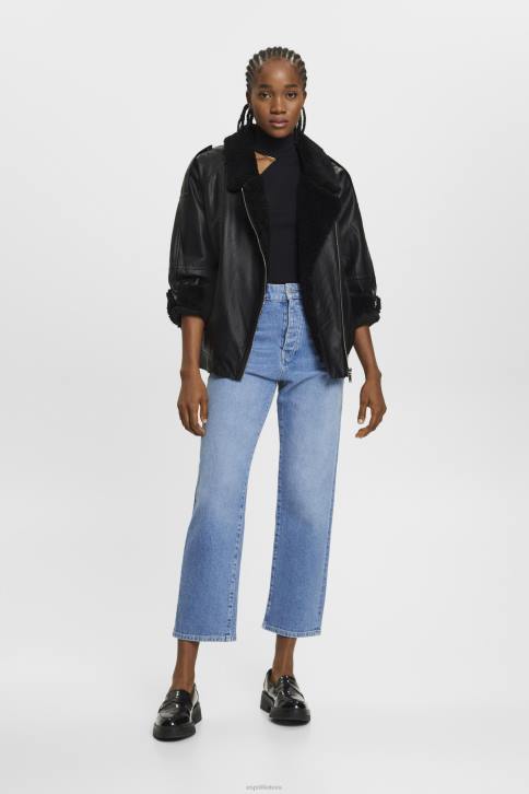 džinsinio audinio mėlynos šviesos plovimas moterys Esprit aukštaūgiai tėčio džinsai 4D6F315