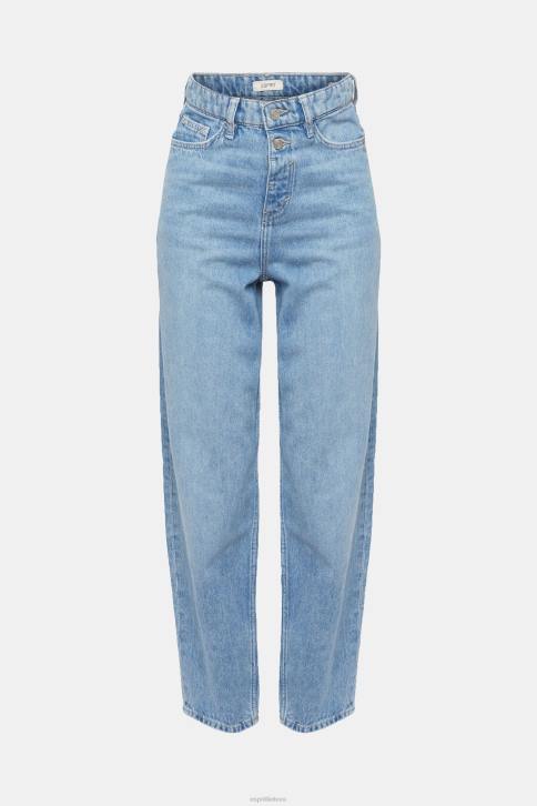 džinsinio audinio mėlynos šviesos plovimas moterys Esprit bananiniai aukšti džinsai 4D6F321