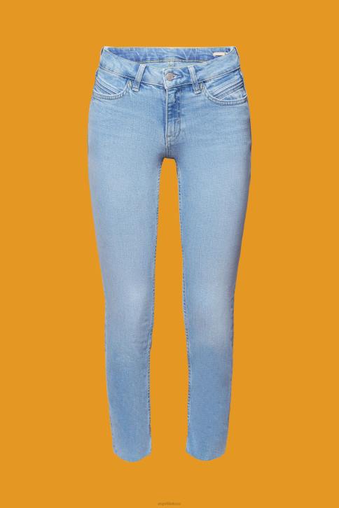 džinsinio audinio mėlynos šviesos plovimas moterys Esprit ploni, apkarpyti džinsai 4D6F115