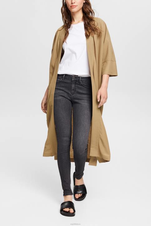 džinsinio audinio pilkas tamsus plovimas moterys Esprit vidutinio aukščio kašmyro liesti elastingi džinsai 4D6F341