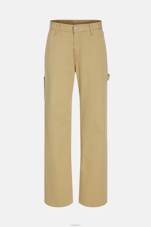 džinsinio audinio smėlio spalvos moterys ESPRIT x Rest & Recreation kapsulines džinsines krovinines kelnes 4D6F476