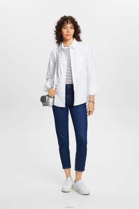 ilga rankovė baltas moterys Esprit kelnaitės ilgomis rankovėmis su iškirptu kaklu 4D6F34