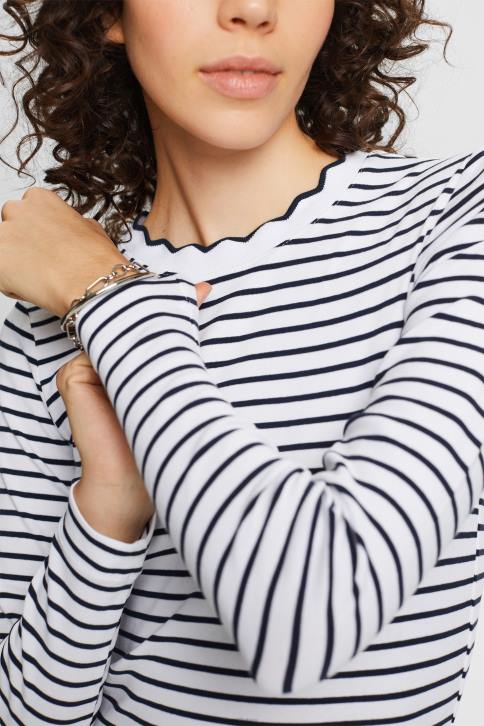 ilga rankovė baltas moterys Esprit kelnaitės ilgomis rankovėmis su iškirptu kaklu 4D6F34