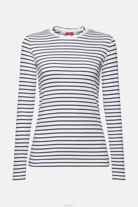 ilga rankovė baltas moterys Esprit kelnaitės ilgomis rankovėmis su iškirptu kaklu 4D6F34