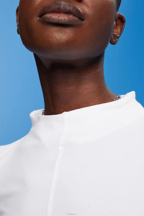 ilga rankovė baltas moterys Esprit valtelės kaklo viršus ilgomis rankovėmis 4D6F369