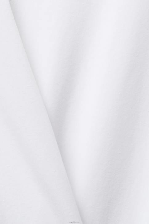 ilga rankovė baltas moterys Esprit valtelės kaklo viršus ilgomis rankovėmis 4D6F369