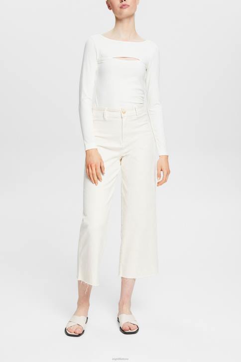 ilga rankovė beveik baltas moterys Esprit iškirptas viršus 4D6F531