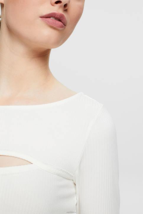 ilga rankovė beveik baltas moterys Esprit iškirptas viršus 4D6F531