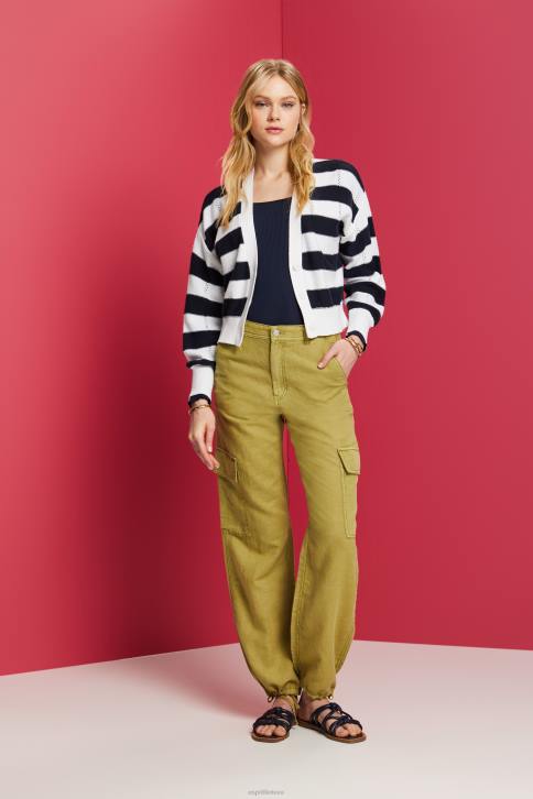 ilga rankovė karinis jūrų laivynas moterys Esprit rievėtas viršus ilgomis rankovėmis 4D6F90