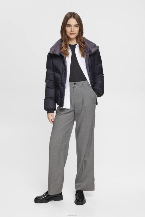 kelnes ir kelnes antracitas moterys Esprit aukštaūgės plačios kelnės 4D6F247