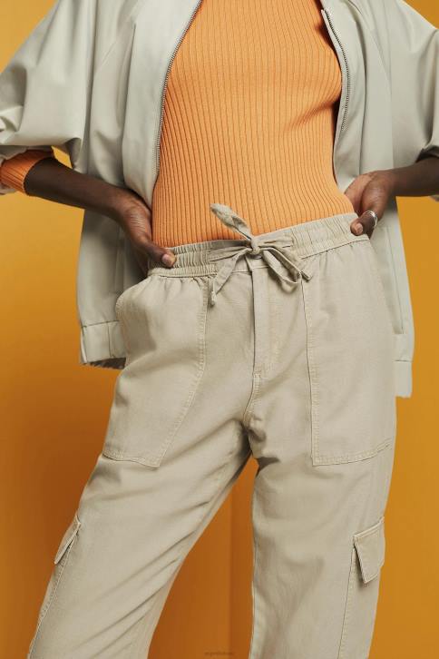 kelnes ir kelnes dulkėta žalia moterys Esprit mišraus audinio krovininės kelnės su tencel 4D6F265