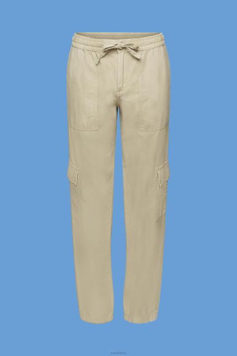 kelnes ir kelnes dulkėta žalia moterys Esprit mišraus audinio krovininės kelnės su tencel 4D6F265