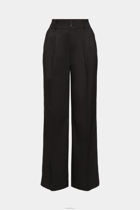 kelnes ir kelnes juodas moterys Esprit aukštaūgės plačios kelnės 4D6F246