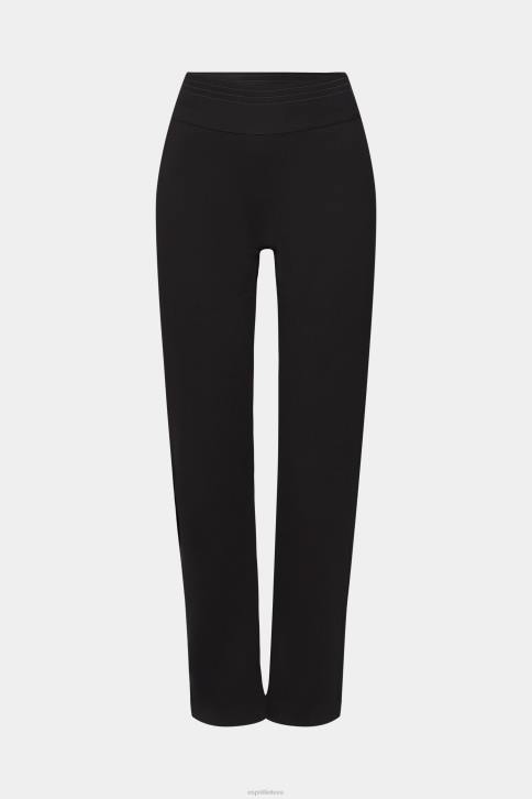 kelnes ir kelnes juodas moterys Esprit kelnės su skeltu krašteliu su užtrauktuku 4D6F248