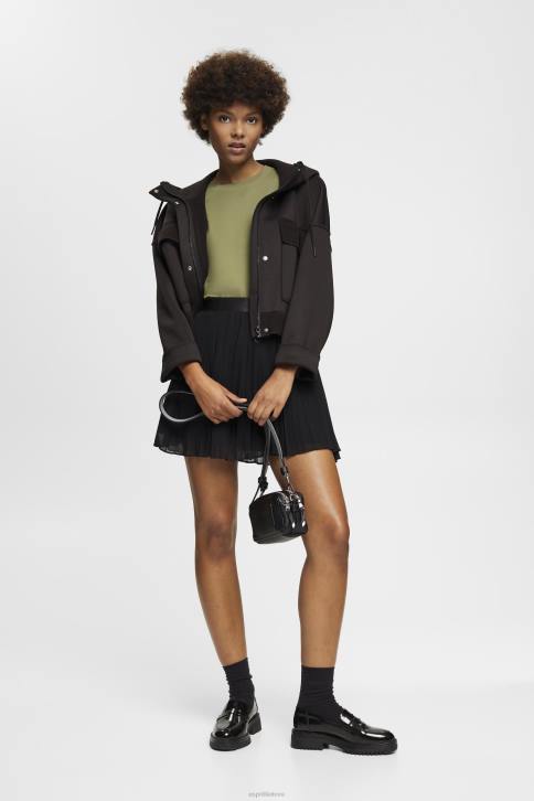 marškinėliai alyvuogių moterys Esprit medvilniniai marškinėliai su išsiuvinėtu logotipu 4D6F149