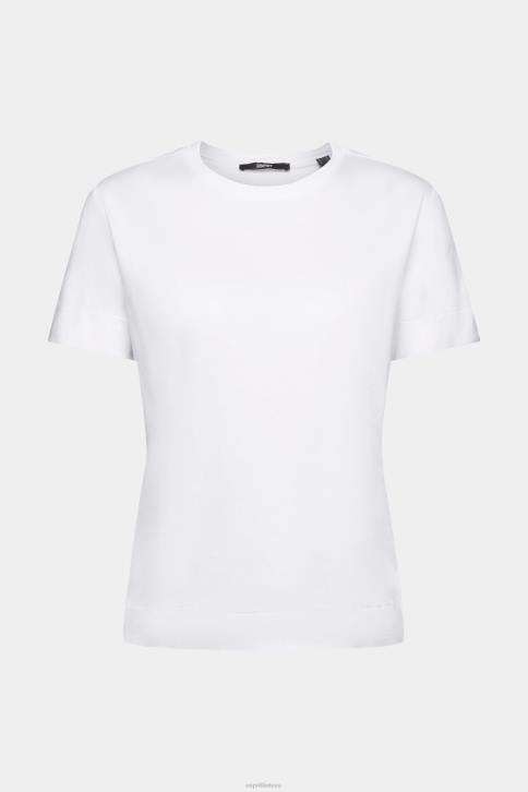 marškinėliai baltas moterys Esprit marškinėliai su raštu ant krūtinės 4D6F316