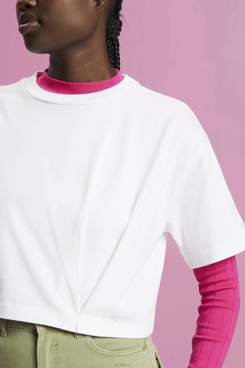 marškinėliai baltas moterys Esprit marškinėliai su trumpu kaklu 4D6F194