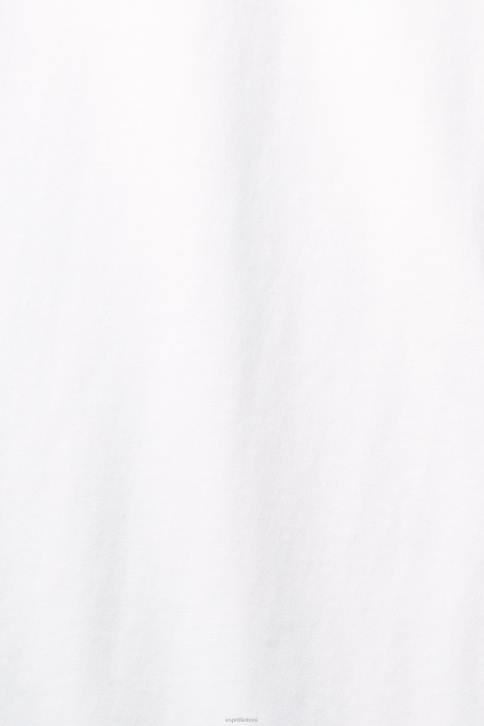 marškinėliai baltas moterys Esprit medvilniniai marškinėliai su įtemptu kaklu 4D6F456