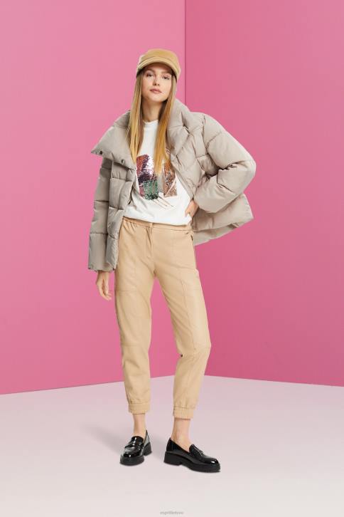 marškinėliai beveik baltas moterys Esprit blizgučiais aplikuoti marškinėliai, tencel 4D6F399