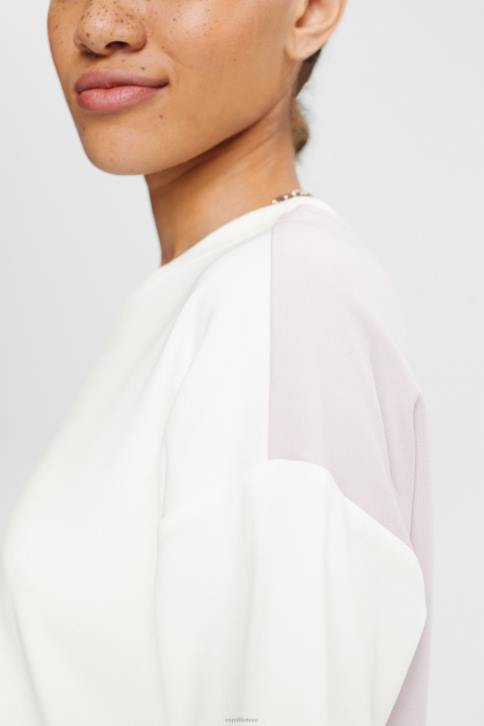 marškinėliai beveik baltas moterys Esprit dviejų atspalvių marškinėliai 4D6F393