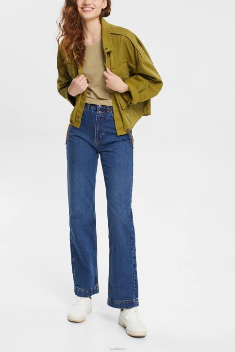 marškinėliai blyški chaki moterys Esprit marškinėliai su išsiuvinėtu motyvu 4D6F557