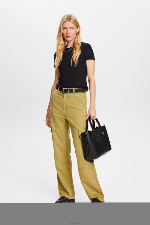 marškinėliai juodas moterys Esprit marškinėliai su briaunuotais marškinėliais 4D6F1