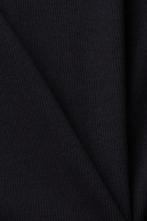 marškinėliai juodas moterys Esprit marškinėliai su briaunuotais marškinėliais 4D6F1