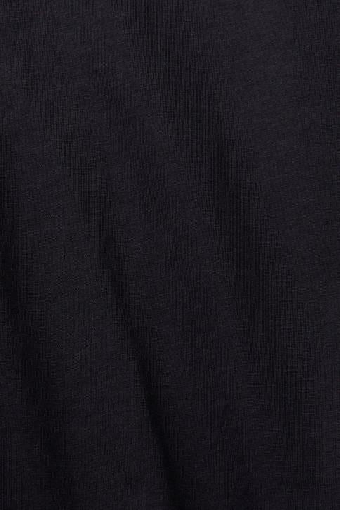 marškinėliai juodas moterys Esprit medvilniniai marškinėliai su įtemptu kaklu 4D6F454