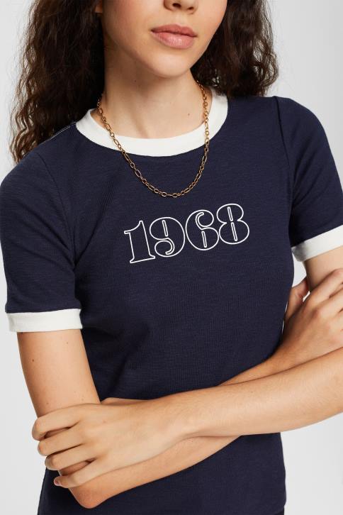 marškinėliai karinis jūrų laivynas moterys Esprit marginti marškinėliai 4D6F543