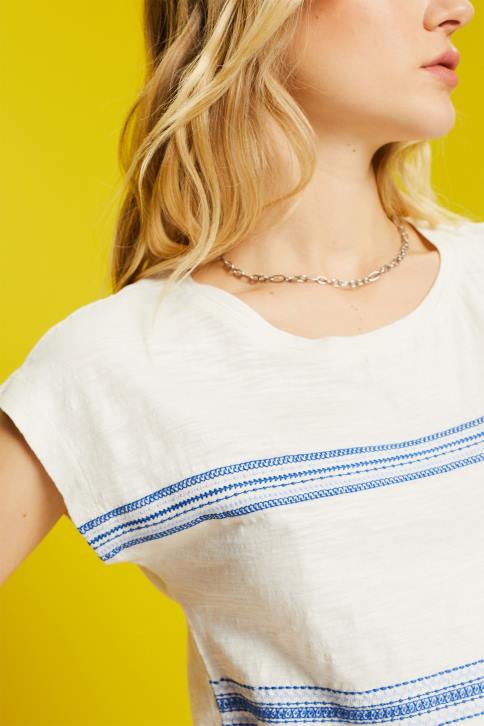 marškinėliai ledas moterys Esprit siuvinėti marškinėliai, 100% medvilnė 4D6F97