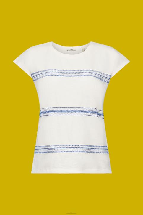 marškinėliai ledas moterys Esprit siuvinėti marškinėliai, 100% medvilnė 4D6F97