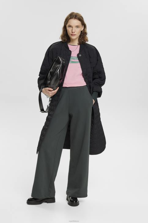 marškinėliai rožinis moterys Esprit medvilniniai marškinėliai su atspausdintu logotipu 4D6F146