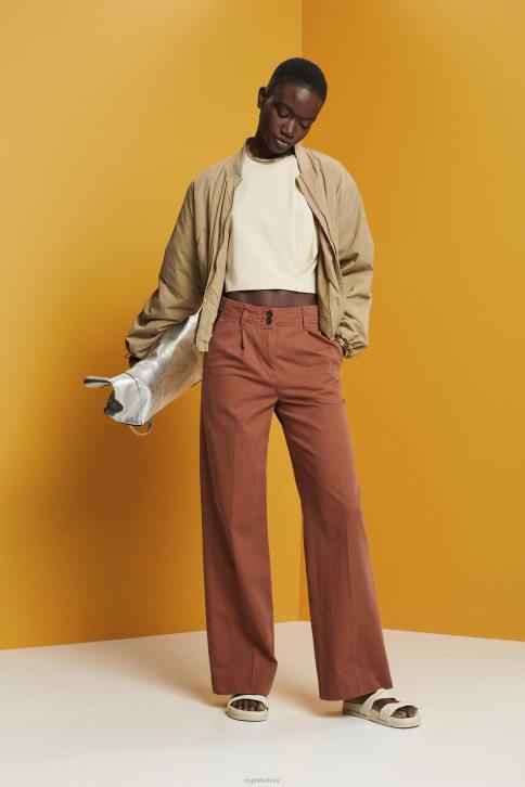 marškinėliai smėlio spalvos moterys Esprit marškinėliai su trumpu kaklu 4D6F195