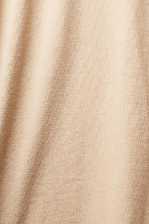 marškinėliai smėlis moterys Esprit marškinėliai ilgomis rankovėmis su logotipu 4D6F461