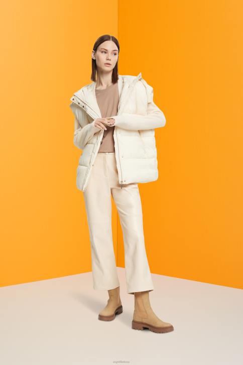 marškinėliai taupe moterys Esprit medvilniniai marškinėliai su įtemptu kaklu 4D6F457