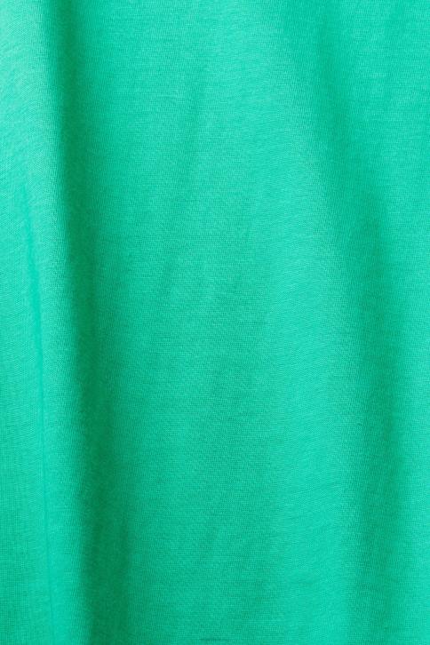 marškinėliai šviesiai žalia moterys Esprit medvilniniai marškinėliai su įtemptu kaklu 4D6F458