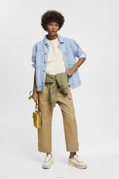 marškinėliai šviesiai taupus moterys Esprit medvilniniai marškinėliai su išsiuvinėtu logotipu 4D6F148