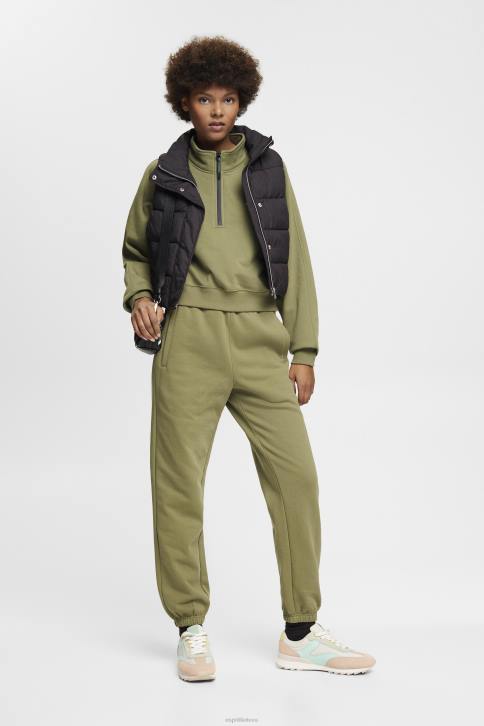 megztiniai ir gobtuvai alyvuogių moterys Esprit megztinis su pusiau užtrauktuku 4D6F161